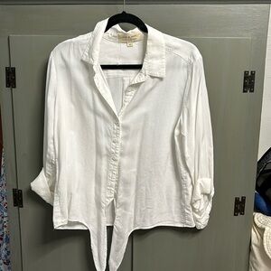 Cloth & Stone Anthropologie Tencel front tie blouse Medium